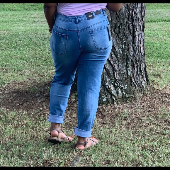 Zipper hem straight leg jeans - Picture 3 of 3